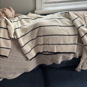 Striped Cream and Black Sweater